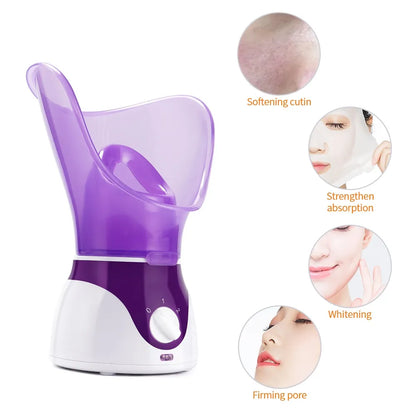 Facial Steamer Nose Steamer Hot Sprayer Face Humidifier Skin Moisturizing Pores Cleansing Skin Deep Hydration Control Oil