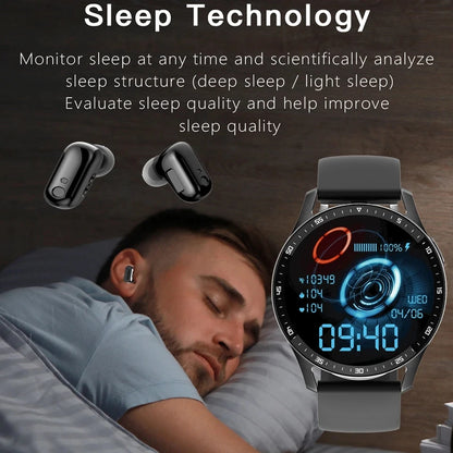 GEJIAN X7 Headset Smart Watch TWS Two In One Wireless Bluetooth Dual Headset Call Health Blood Pressure Sport Music Smartwatch