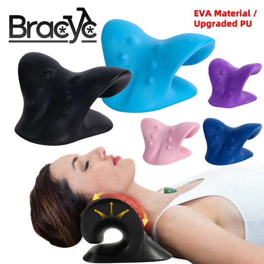 Neck Cloud Cervical Traction Device Shoulder Relaxer Stretcher Massage Cervical Traction Device Chiropractic Pillow Neck Cloud for Pain Relief Spine Alignment